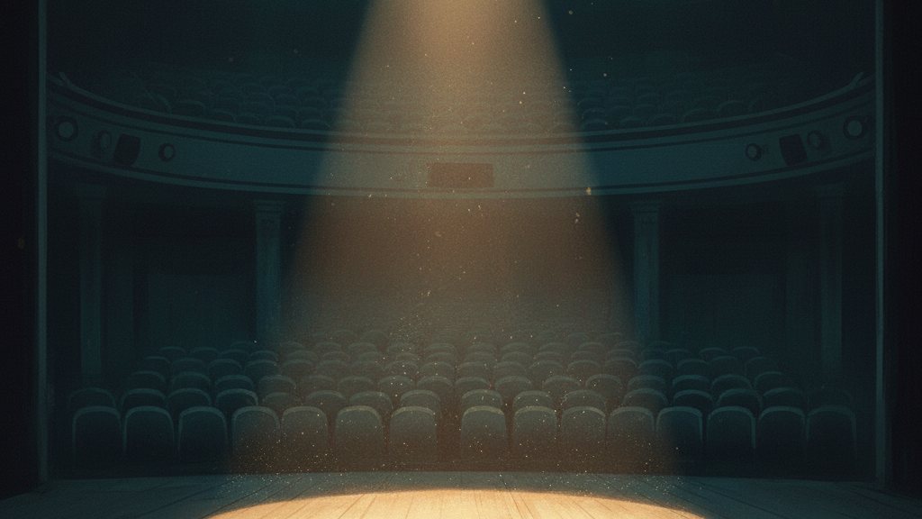 A single spotlight on an empty stage
